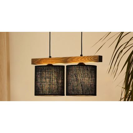Brilagi - Luster na sajli FOREST 2xE27/15W/230V borovina/crna