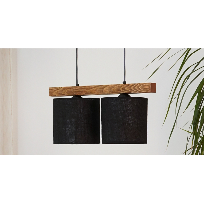 Brilagi - Luster na sajli FOREST 2xE27/15W/230V borovina/crna