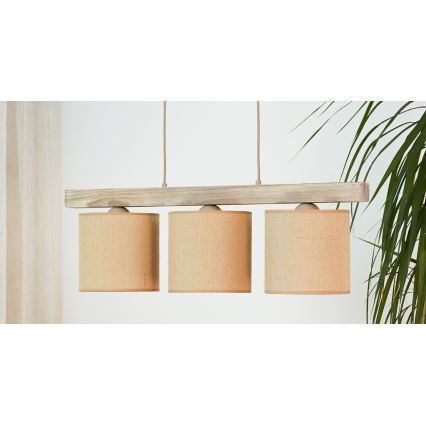 BRILAGI - Luster na sajli FOREST 3xE27/15W/230V borovina/braon