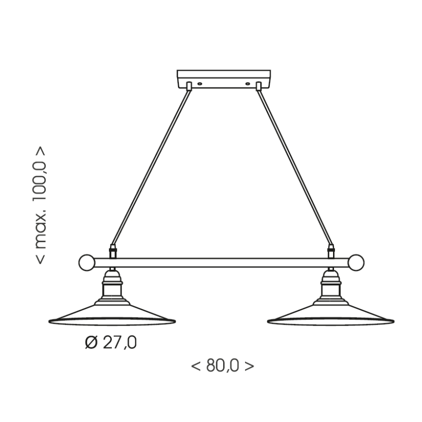 Brilagi - Luster na sajli FORGE 2xE27/60W/230V braon