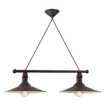 Brilagi - Luster na sajli FORGE 2xE27/60W/230V crne boje