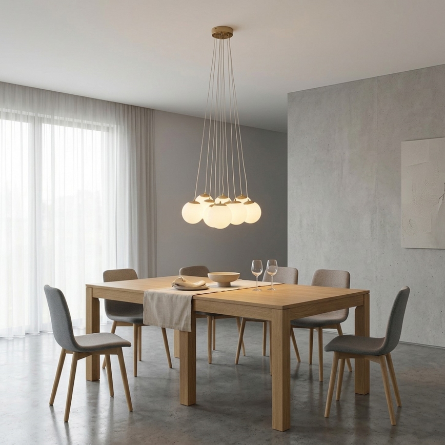 Brilagi - Luster na sajli GLOBE 10xE14/15W/230V bela