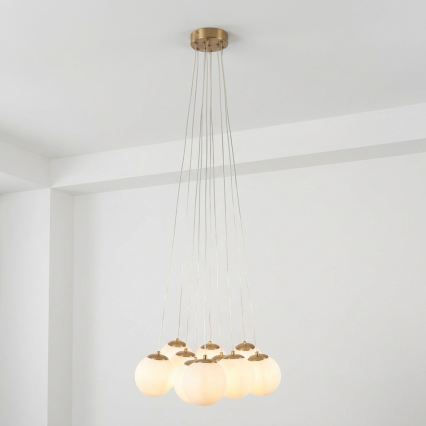 Brilagi - Luster na sajli GLOBE 10xE14/15W/230V bela