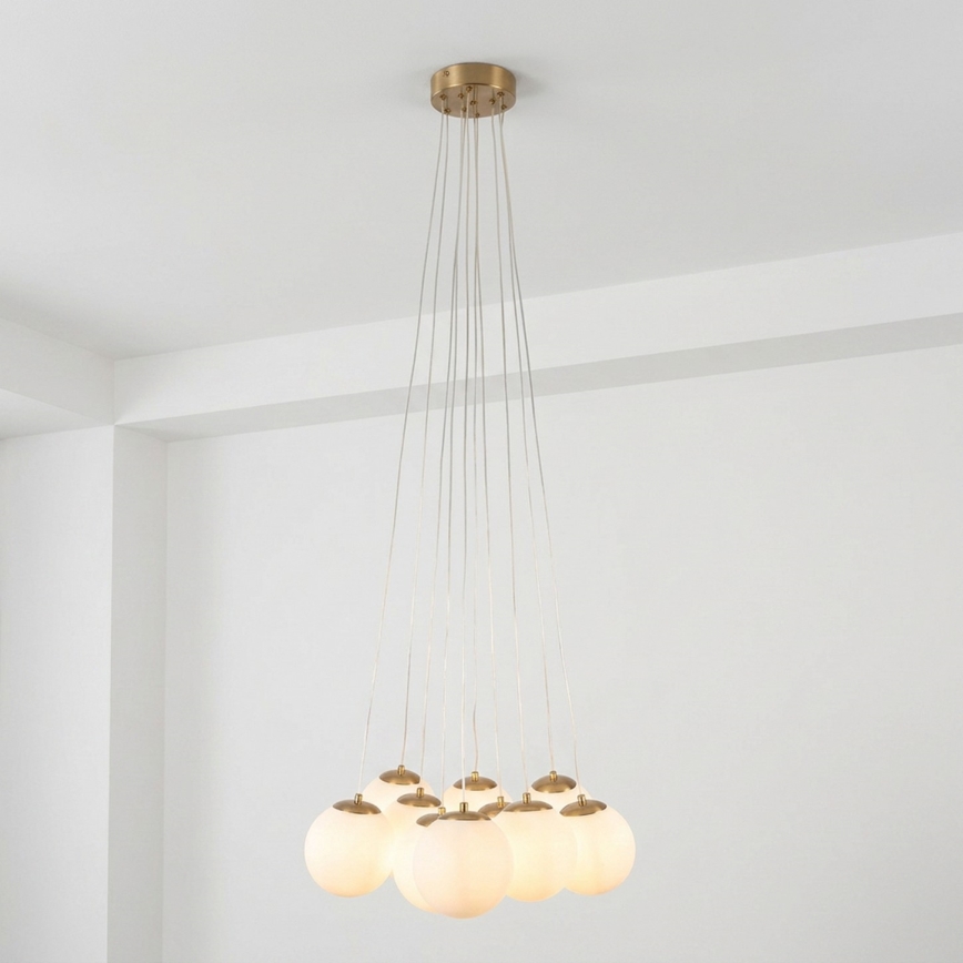 Brilagi - Luster na sajli GLOBE 10xE14/15W/230V bela