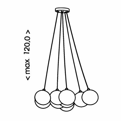 Brilagi - Luster na sajli GLOBE 10xE14/15W/230V bela