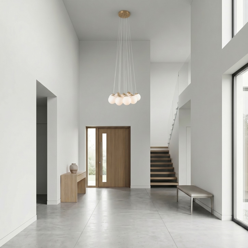 Brilagi - Luster na sajli GLOBE 15xE14/15W/230V bela