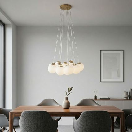 Brilagi - Luster na sajli GLOBE 15xE14/15W/230V bela
