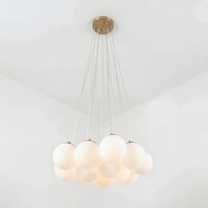 Brilagi - Luster na sajli GLOBE 15xE14/15W/230V bela