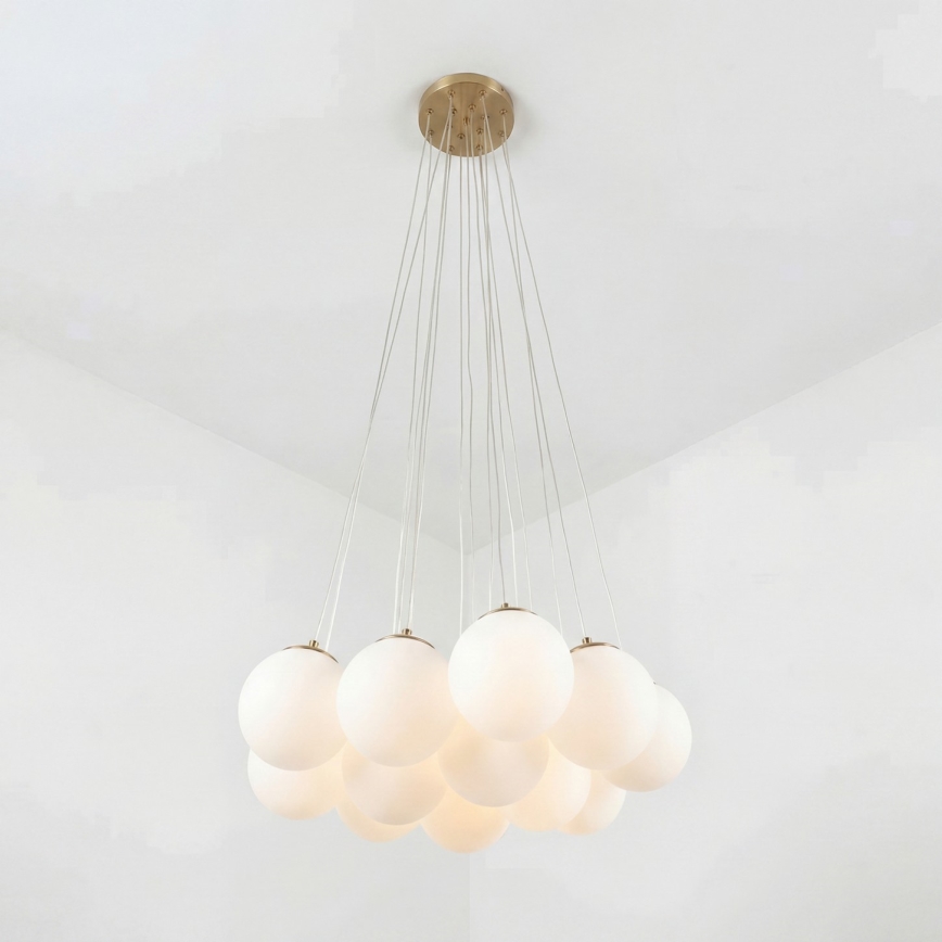 Brilagi - Luster na sajli GLOBE 15xE14/15W/230V bela