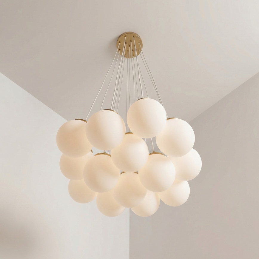 Brilagi - Luster na sajli GLOBE 15xE14/15W/230V bela