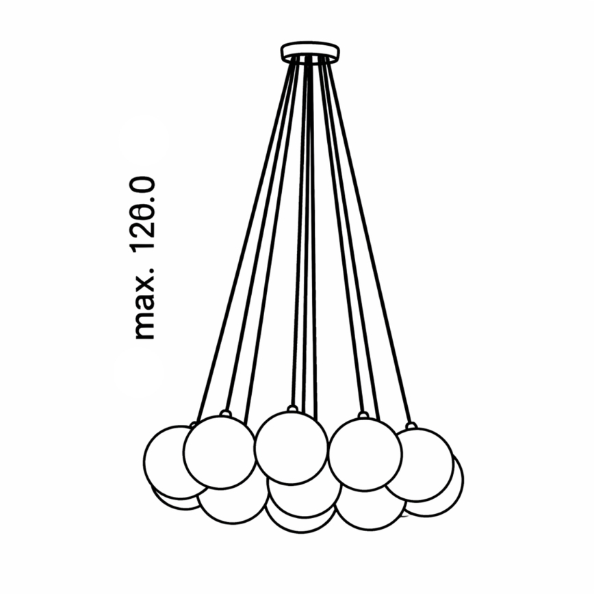 Brilagi - Luster na sajli GLOBE 15xE14/15W/230V bela