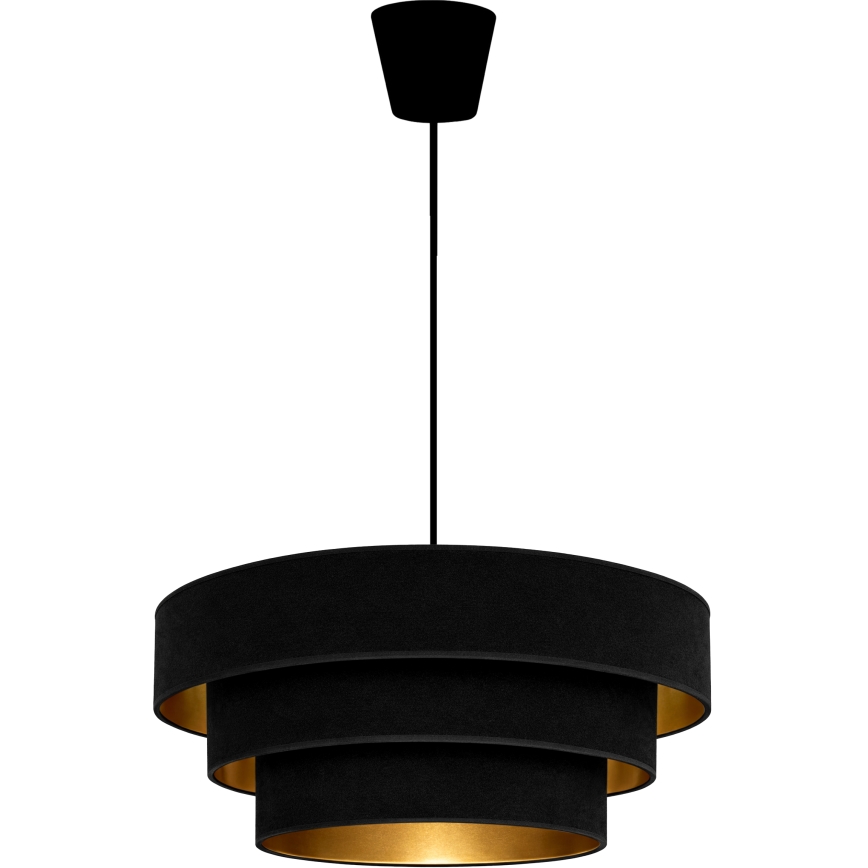 Brilagi - Luster na sajli LUNETA 1xE27/60W/230V prečnik 40 cm crna/zlatna