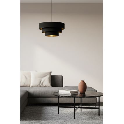 Brilagi - Luster na sajli LUNETA 1xE27/60W/230V prečnik 40 cm crna/zlatna