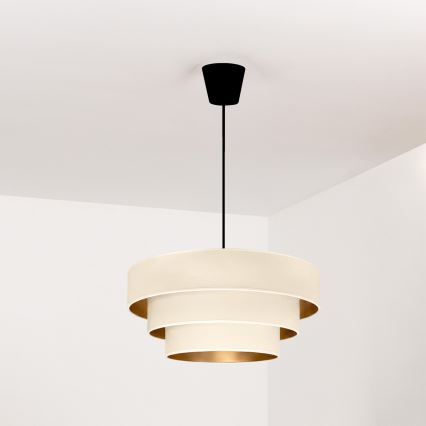 Brilagi - Luster na sajli LUNETA 1xE27/60W/230V, prečnik 40 cm, krem/zlatna