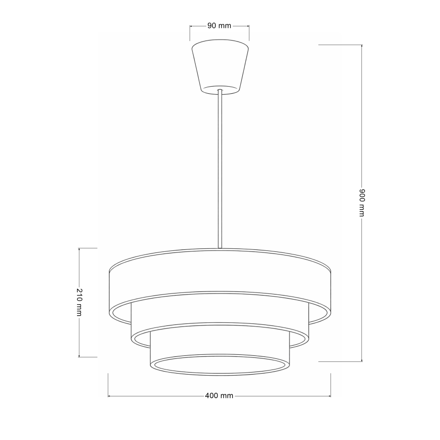 Brilagi - Luster na sajli LUNETA 1xE27/60W/230V, prečnik 40 cm, krem/zlatna