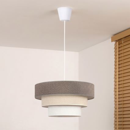 Brilagi - Luster na sajli LUNETA 1xE27/60W/230V prečnik 40 cm siva/krem/bela
