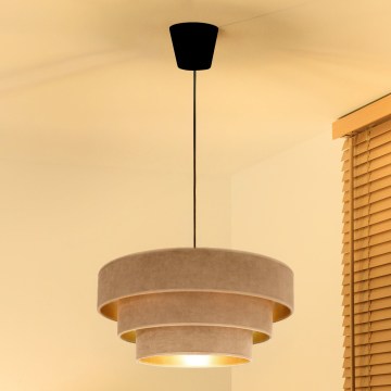 Brilagi - Luster na sajli LUNETA 1xE27/60W/230V Ø 40 cm bež/zlatna