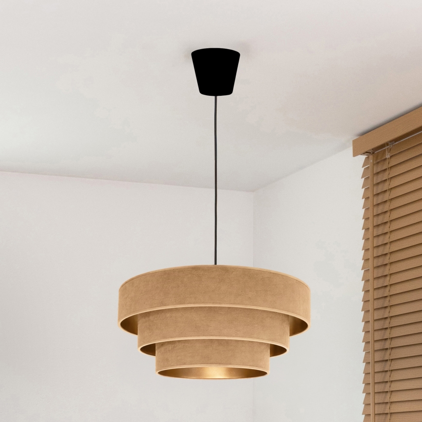 Brilagi - Luster na sajli LUNETA 1xE27/60W/230V Ø 40 cm bež/zlatna
