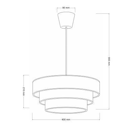 Brilagi - Luster na sajli LUNETA 1xE27/60W/230V Ø 40 cm bež/zlatna