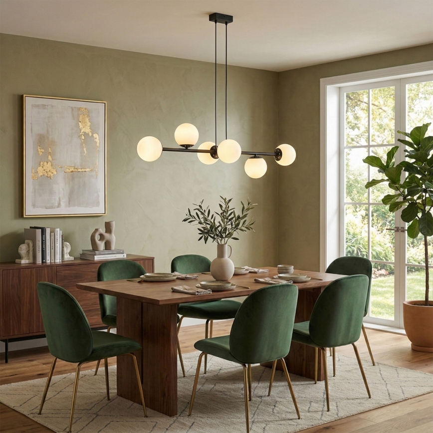 Brilagi - Luster na sajli MALONY 6xE14/20W/230V crni