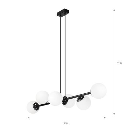 Brilagi - Luster na sajli MALONY 6xE14/20W/230V crni