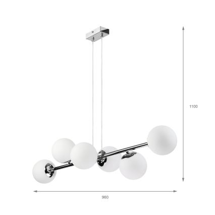 Brilagi - Luster na sajli MALONY 6xE14/20W/230V sjajni hrom