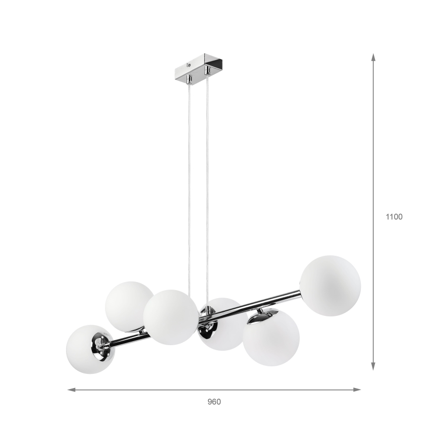 Brilagi - Luster na sajli MALONY 6xE14/20W/230V sjajni hrom