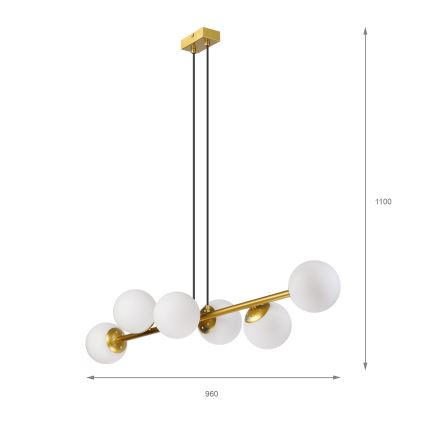 Brilagi - Luster na sajli MALONY 6xE14/20W/230V zlatan