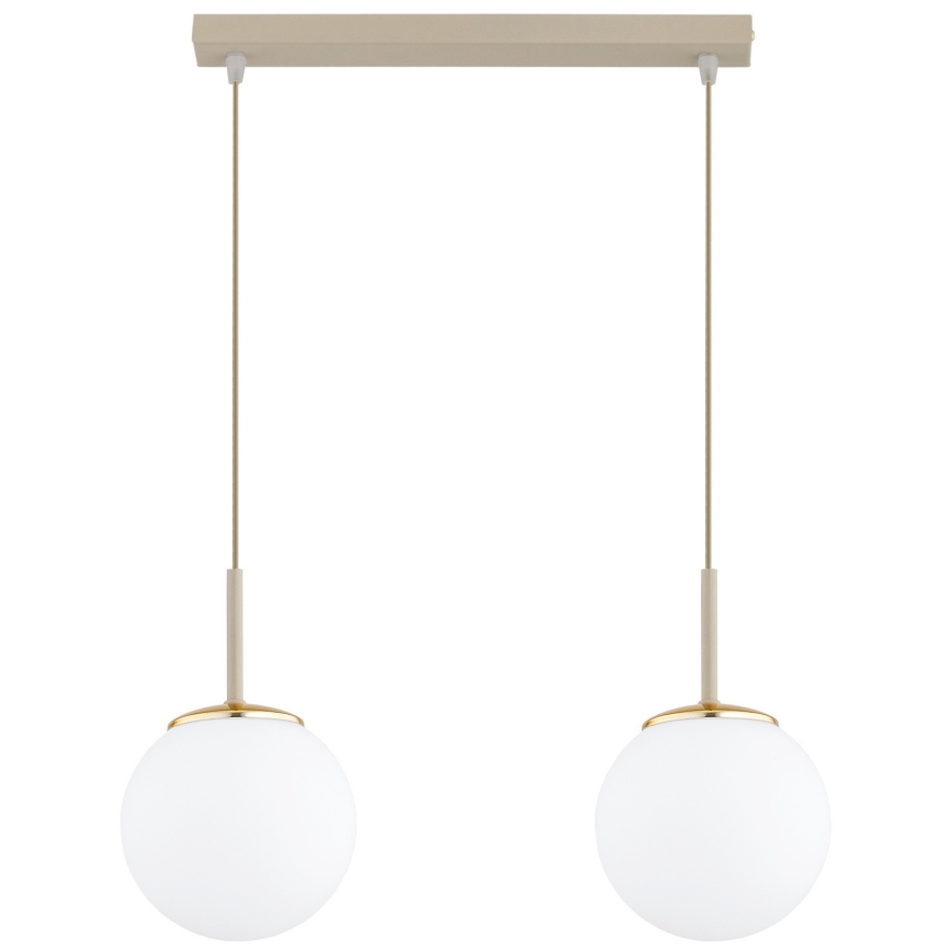 Brilagi - Luster na sajli MILO 2xE27/60W/230V bež/zlatna
