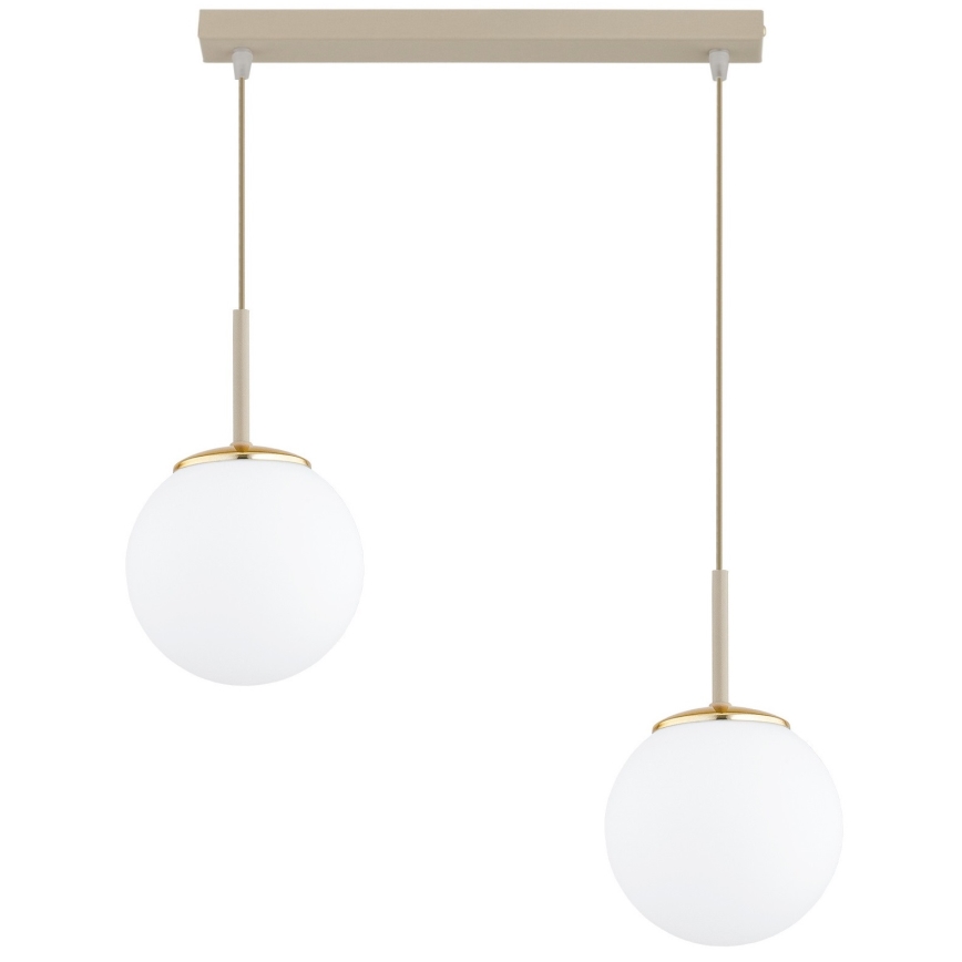 Brilagi - Luster na sajli MILO 2xE27/60W/230V bež/zlatna
