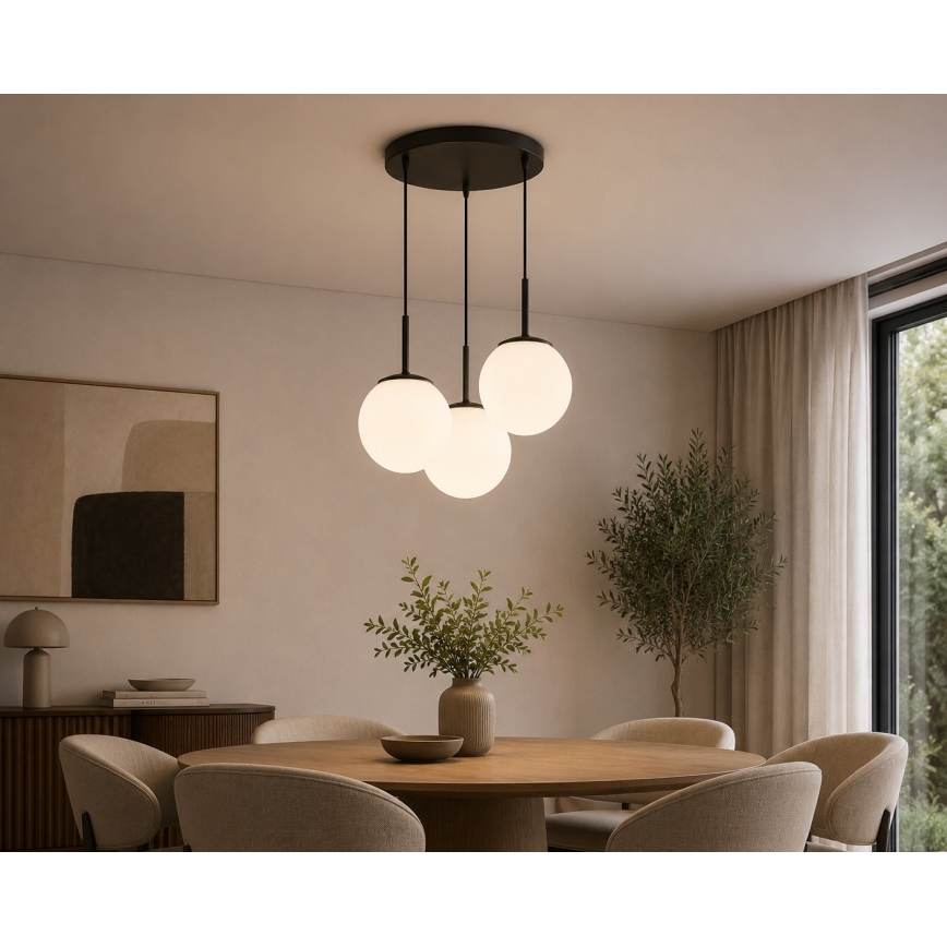 BRILAGI - Luster na sajli MILO 3xE27/60W/230V crna