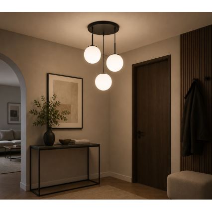 BRILAGI - Luster na sajli MILO 3xE27/60W/230V crna