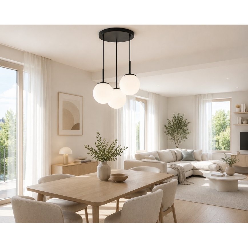 BRILAGI - Luster na sajli MILO 3xE27/60W/230V crna