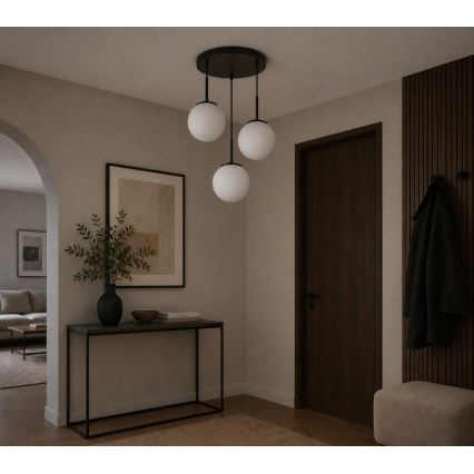 BRILAGI - Luster na sajli MILO 3xE27/60W/230V crna
