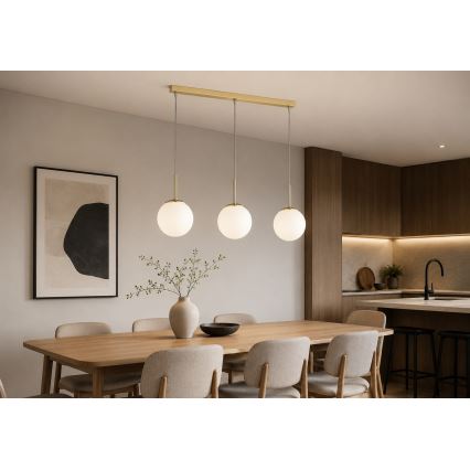 Brilagi - Luster na sajli MILO 3xE27/60W/230V zlatna