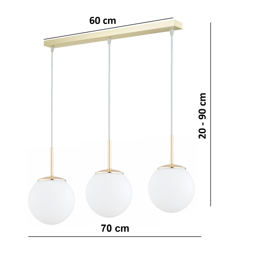 Brilagi - Luster na sajli MILO 3xE27/60W/230V zlatna