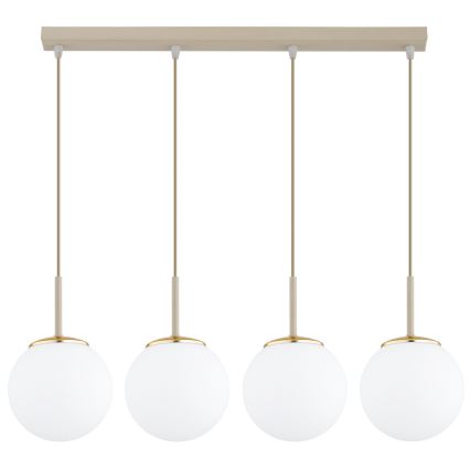 Brilagi - Luster na sajli MILO 4xE27/60W/230V bež/zlatna
