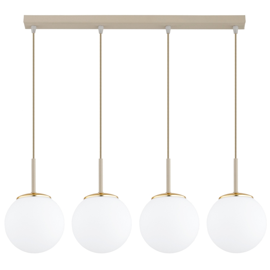 Brilagi - Luster na sajli MILO 4xE27/60W/230V bež/zlatna