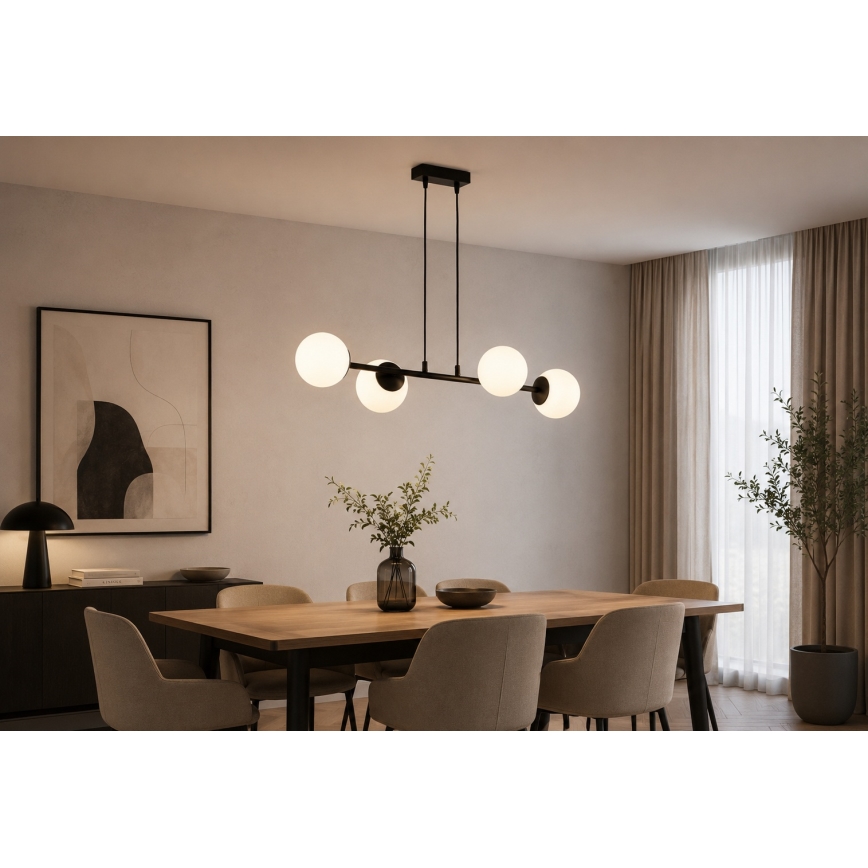 Brilagi - Luster na sajli MILO 4xE27/60W/230V crna