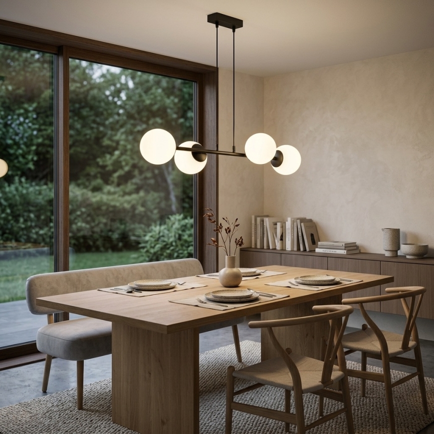Brilagi - Luster na sajli MILO 4xE27/60W/230V crna