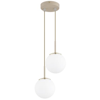 Brilagi - Luster na sajli MILO ECRU 2xE27/60W/230V bež/zlatna