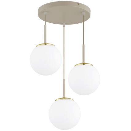 Brilagi - Luster na sajli MILO ECRU 3xE27/60W/230V bež/zlatna
