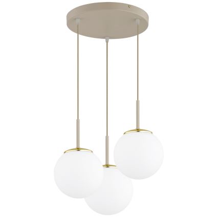 Brilagi - Luster na sajli MILO ECRU 3xE27/60W/230V bež/zlatna