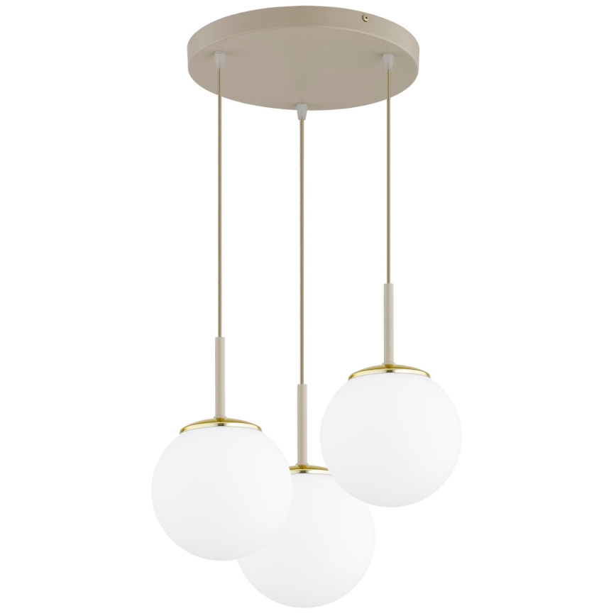 Brilagi - Luster na sajli MILO ECRU 3xE27/60W/230V bež/zlatna