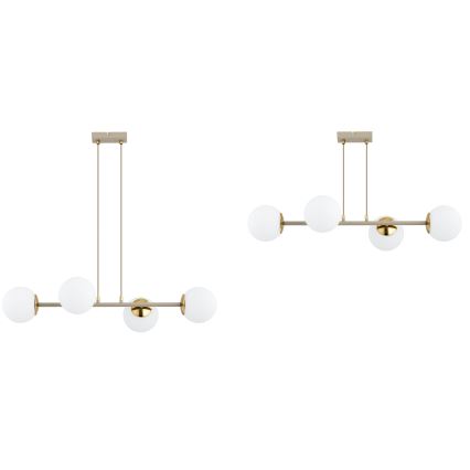 Brilagi - Luster na sajli MILO ECRU 4xE27/60W/230V bež/zlatna