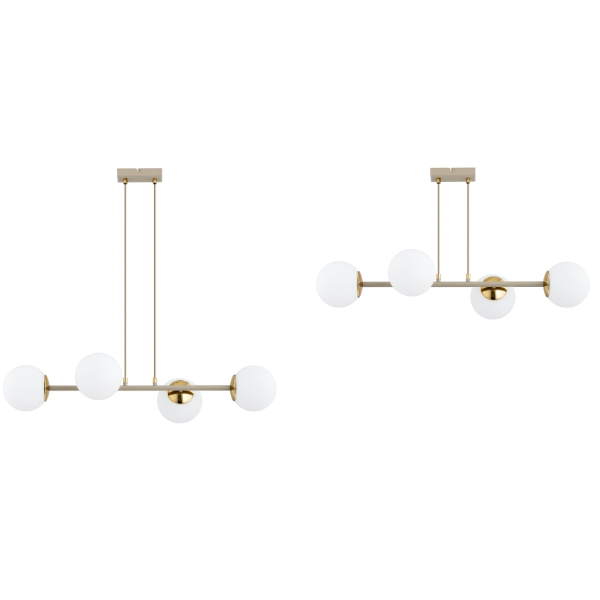 Brilagi - Luster na sajli MILO ECRU 4xE27/60W/230V bež/zlatna