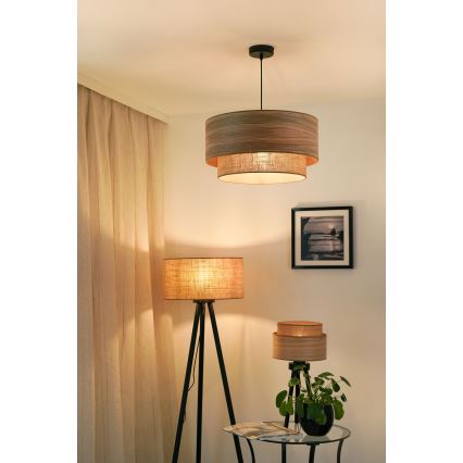 Brilagi - Luster na sajli MONTANA BOHO 1xE27/15W/230V prečnik 45 cm braon/crna
