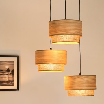 Brilagi - Luster na sajli MONTANA BOHO 3xE27/15W/230V braon/crna