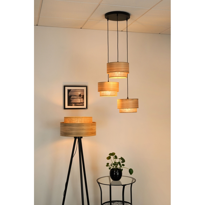 BRILAGI - Luster na sajli MONTANA BOHO 3xE27/15W/230V braon/crna