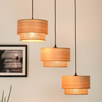 Brilagi - Luster na sajli MONTANA BOHO 3xE27/15W/230V braon/crna